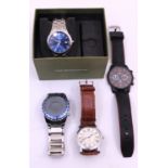 Selection of four Men's Quartz watches.  To include an Accurist MB860N watch with Blue Dial and