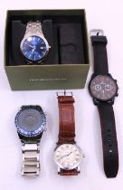 Selection of four Men's Quartz watches.  To include an Accurist MB860N watch with Blue Dial and