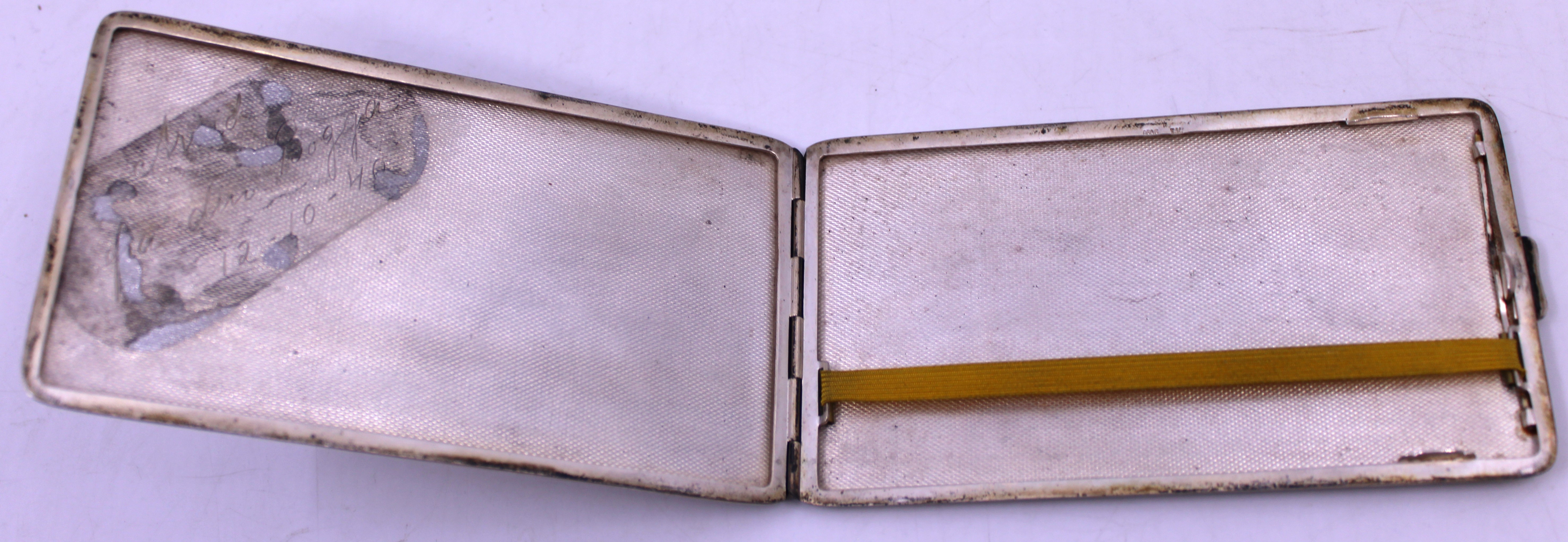 Two Norwegian Silver Cigaratte Cases.  One of the Cigarette Cases is marked "T.K 830 S" and is - Image 2 of 3