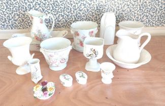 A large collection of ceramics and glass to include Royal Albert , Wedgwood, Royal Winton, Royal