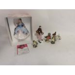 A collection of 5 Beswick birds (1 af) together with two other porcelain trinkets, a small