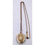 Unmarked Yellow Gold Locket and Necklace.  The Locket measures approx. 3cm length x 2.5cm width.