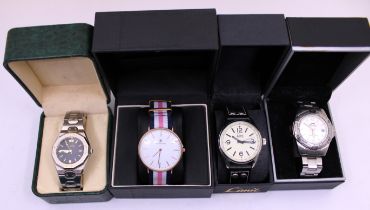 Selection of four Quartz Watches.  To include a Slazenger watch boxed , a Limit watch boxed, a Limit