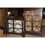 2 x 19th century astragal glazed mahogany display cabinets