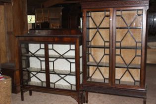 2 x 19th century astragal glazed mahogany display cabinets