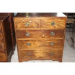 A Victorian mahogany 2 over 3 chest of drawers, 92cm wide. (1)