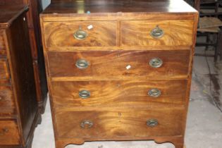 A Victorian mahogany 2 over 3 chest of drawers, 92cm wide. (1)