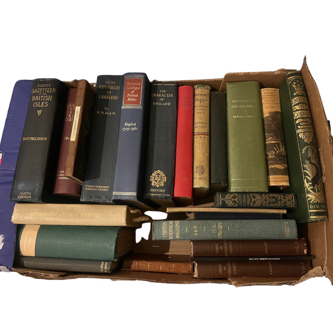A collection of vintage and antique Geographical interest books to include Paley's Natural Theology,