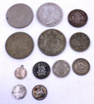 Selection of Coins.  To include a 1845 Victoria Silver Crown- Young Head, two 1937 George VI Crowns,