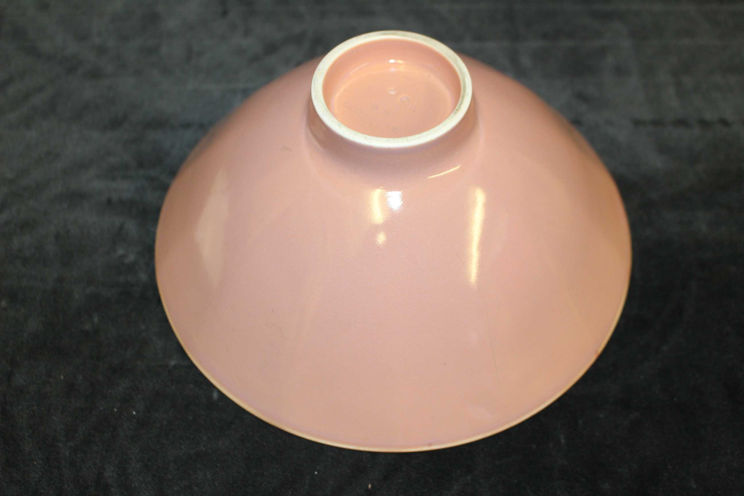 A Wedgwood bowl by Norman Wilson with fluted interior in mottled pink glaze, printed marks " - Image 5 of 5
