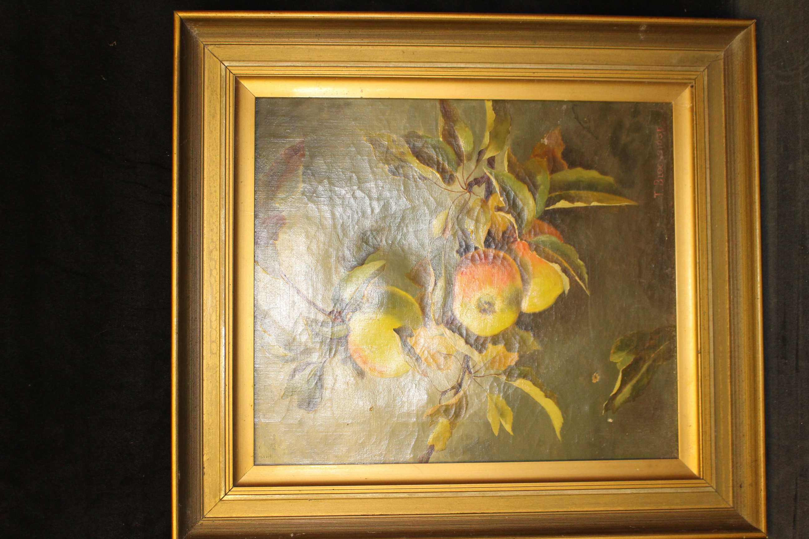 T. Blocksidge Spring blossom and apple bough, signed and dated 1894, lower right, oil on canvas, a - Image 3 of 3