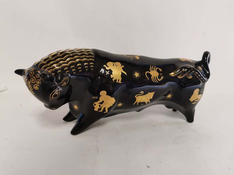 A Wedgwood porcelain figure titled Taurus The Bull, limited edition of 250.37cm long. (1)