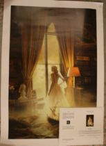 Miss Aniela a limited edition colour print no 82/100 "A Room with a View" published by Rosentiels,