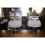 Pair of designer glass shade table lamps, items are sold as untested.