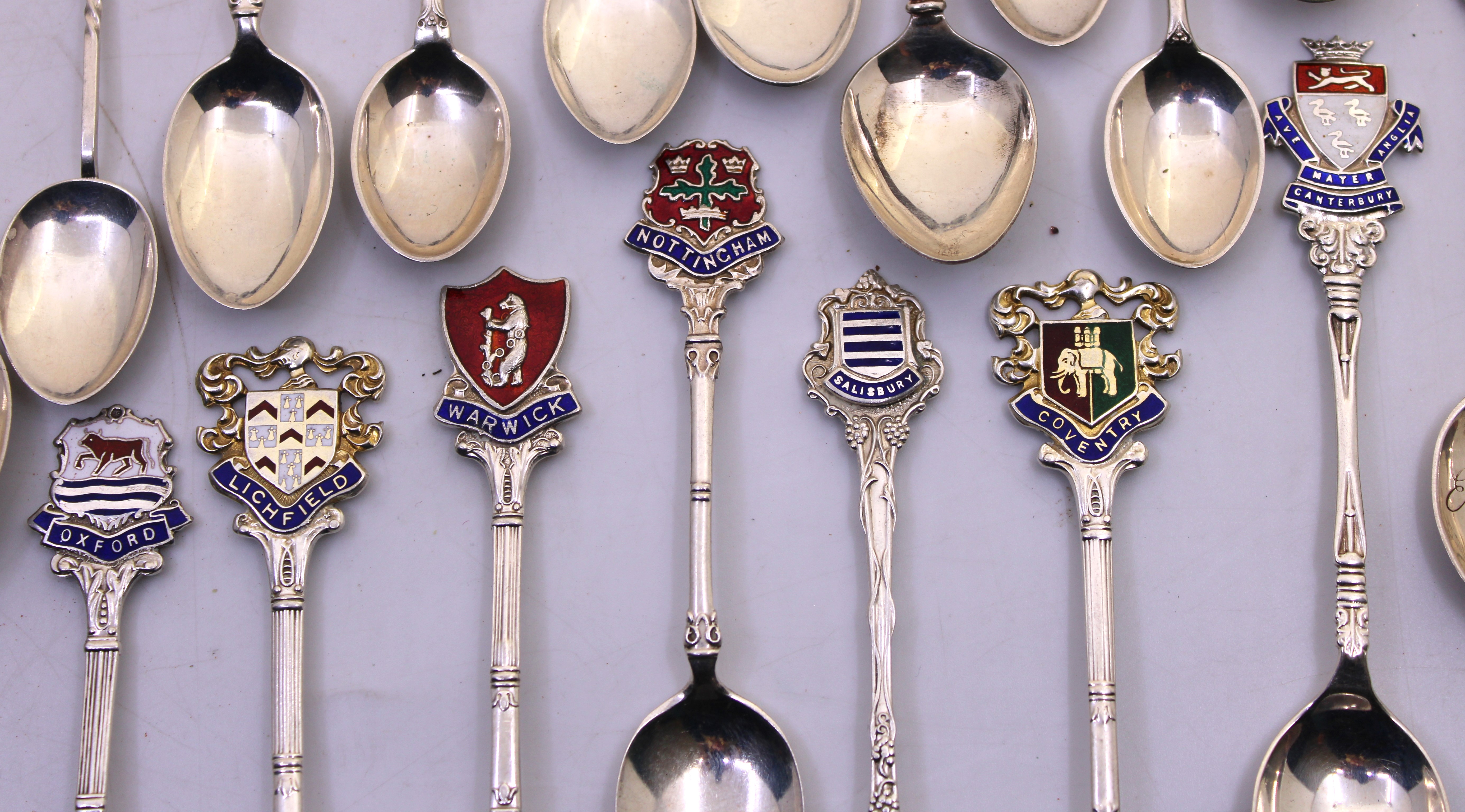 Selection of Sterling Silver Crested Teaspoons, EPNS Teaspoons, Commemorative Coins and a - Image 2 of 7