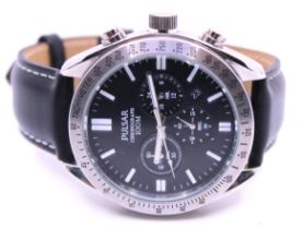 Men's Pulsar Chronograph Quartz Watch. Boxed. The watch has a black dial with an Analogue