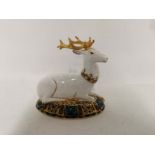 A Royal Crown Derby Heraldic series 'White Hart' paperweight 507/2000. (1)
