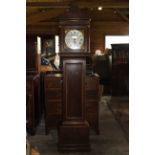 A George III Oak long case clock with brass face by Thomas Read of Ipswich. (1)