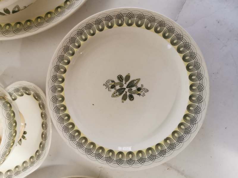 A Wedgwood part dinner service 'Persephone' pattern designed by Eric Ravilious. Consisting of; two - Image 2 of 2