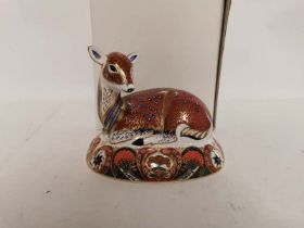 A Royal Crown Derby 'Deer' English bone china paperweight. (1)