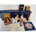 A group of Royal Doulton bone china figures of ladies to include; Autumn Time, Summer Time, Flambe
