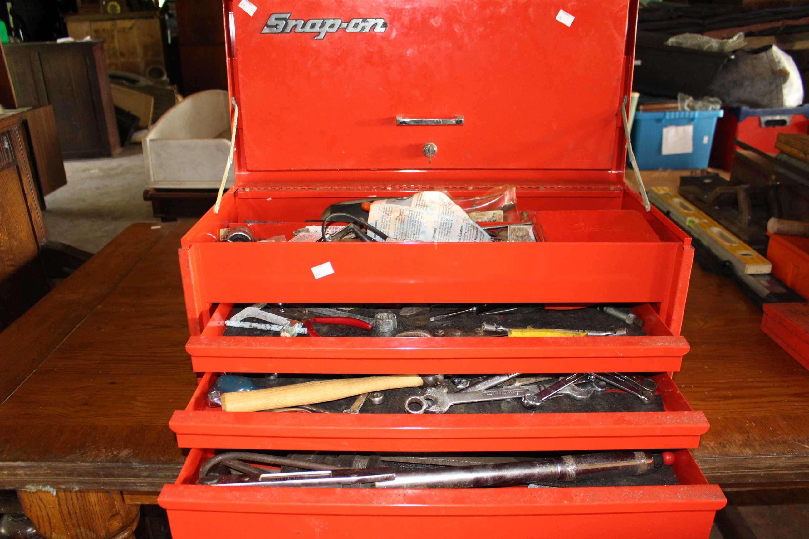 Snap on tool box to include Snap on sockets and large selection of other branded tools and - Image 4 of 10