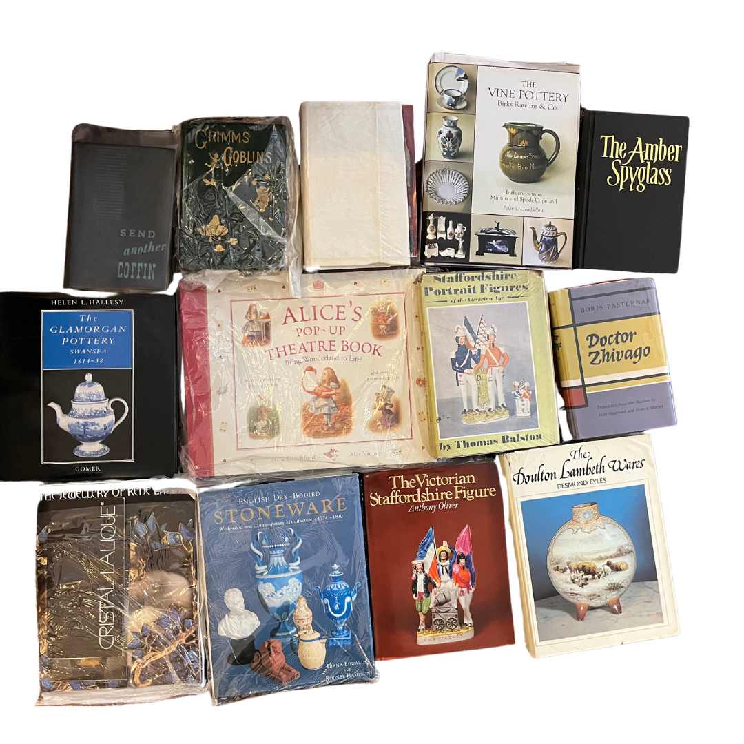 A mixed box of vintage and antique books of assorted interest to include: Crystal Lalique and The
