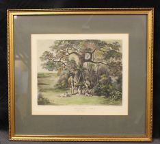 After Wolstenholme, a set of four coloured engravings by Sutherland, Shooting, Plates I-IV,