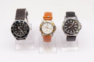 Selection of three watches.  To include a Men's Kahuna Extreme Wristwear watch with leather strap, a