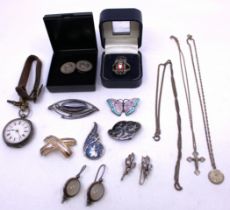 Selection of Sterling Silver Jewellery.  To include Silver Brooches consisting of a Thomas L Mott