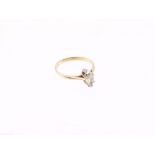 A marquise-cut diamond and 14ct gold solitaire ring, comprising a diamond weighing approx 0.60ct,