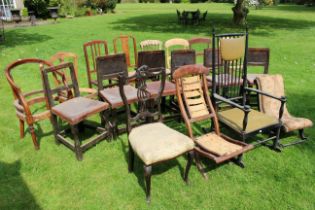 Selection of 18 chairs for renovation/restoration