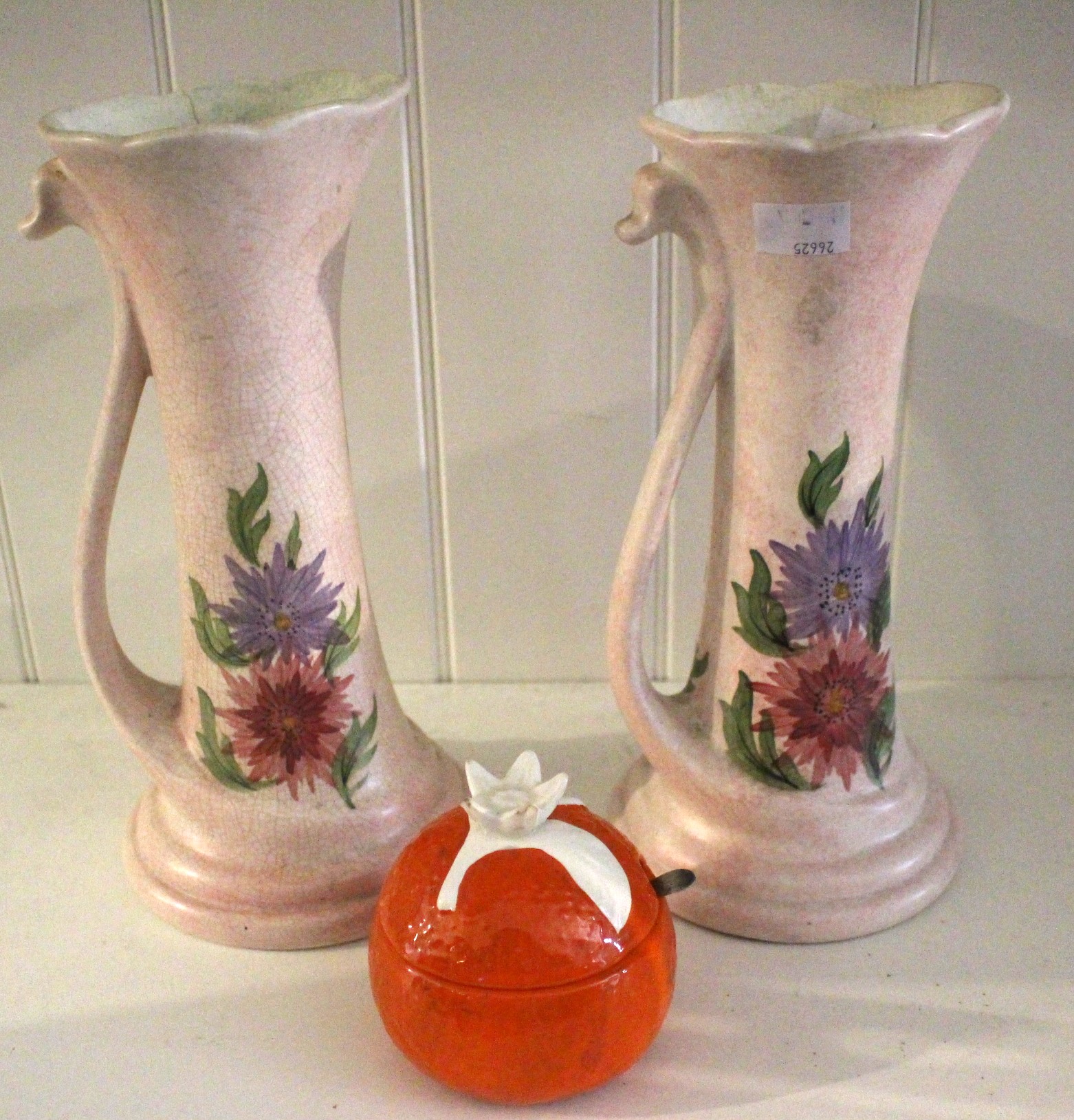 ******RE-OFFER IN21ST JUNE SALE OR CUSTOMER TO COLLECT******** A pair of vases painted  by E.Radford