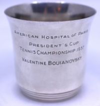 ***CUSTOMER COLLECTED ON 26TH MAY*** French Silver 1937 Tennis Championship Beaker The Beaker is