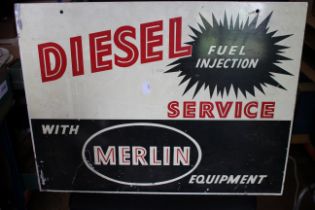 vintage double sided tin DIESEL garage sign