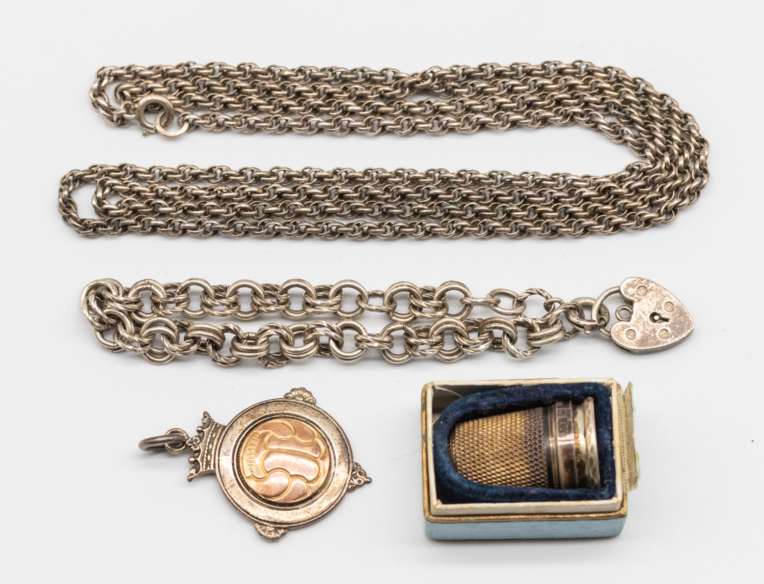 Selection of Silver Items.  To include a "835" stamped Silver Chain, a Sterling Silver Bracelet with