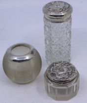 Two Toilet Jars and Vesta with Silver mount.