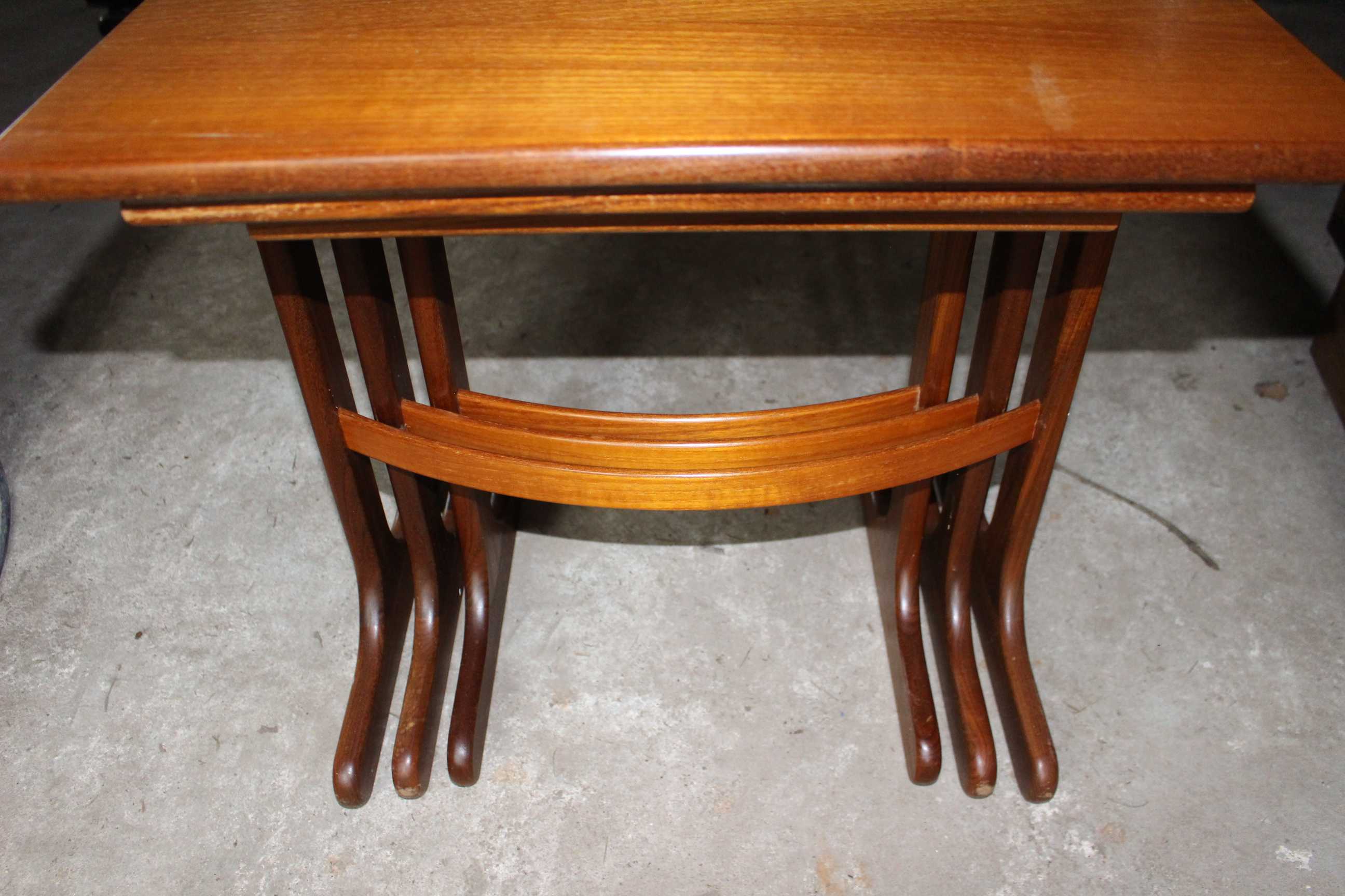 Mid Century Modern G Plan Teak Nesting Tables, middle table does have some water/wear staining. - Image 2 of 3