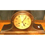 Wooden vintage chiming mantel clock, this item is sold as untested.