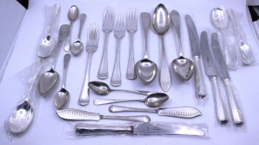 Mixture of German Silver & Silver Plated Spoons. To include two "800" stamped spoons weighing