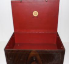 Antique Wood effect painted cash box with key