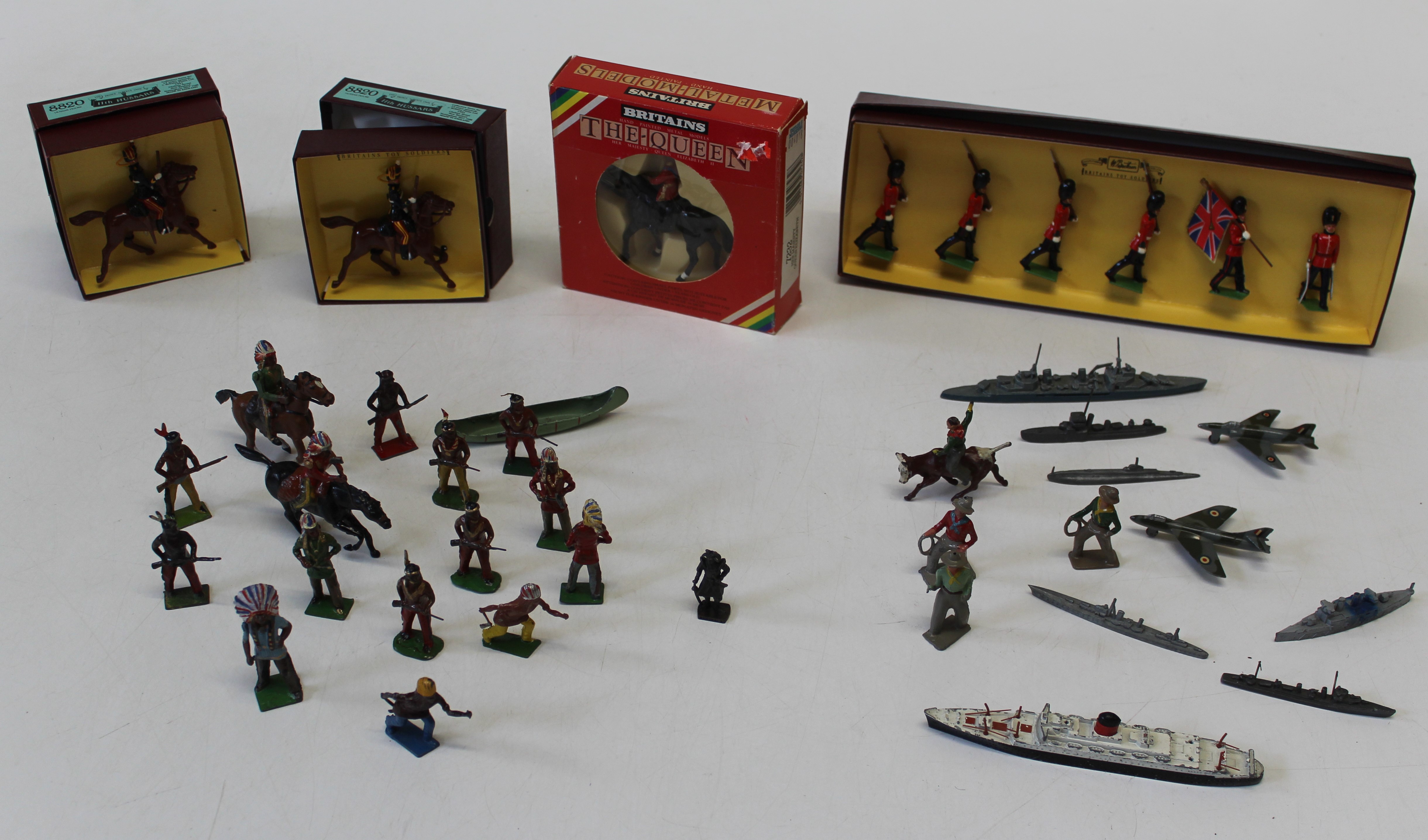 A boxed set of Britain's soldiers, 5th Foot The Northumberland Fusiliers, two boxed 11th Hussars