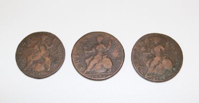 1774 George III Half penny 1771 George III Half penny 1772 George III Half penny