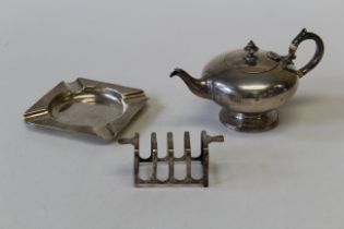 William Robert Smily, a Victorian silver Batchelor's teapot, London 1843. Together with a