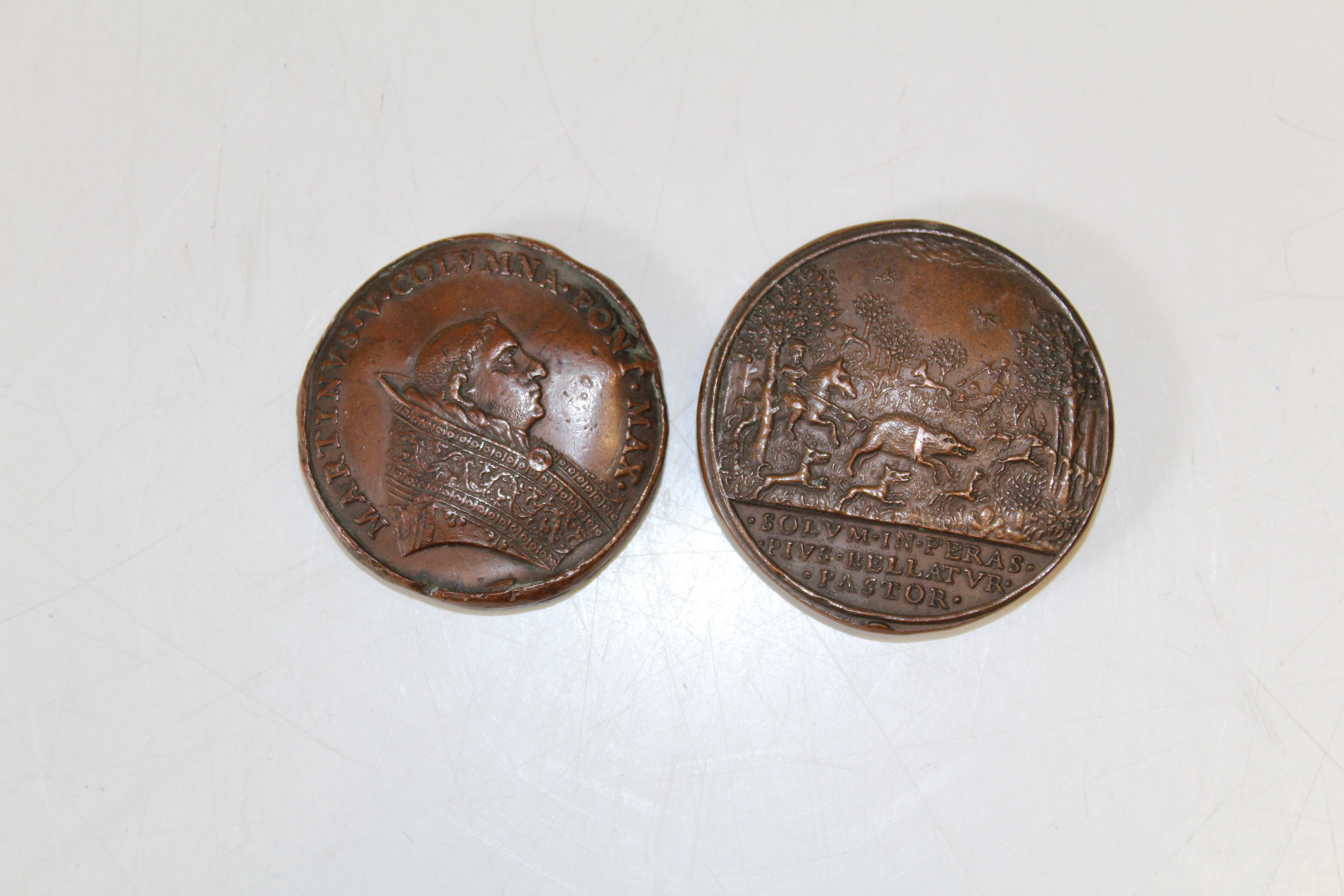 Two Pope Pavlus II Pont Max medallions