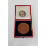 1807 George III Crown 1837 Queen Victoria medallion, boxed