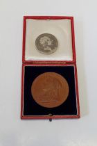 1807 George III Crown 1837 Queen Victoria medallion, boxed