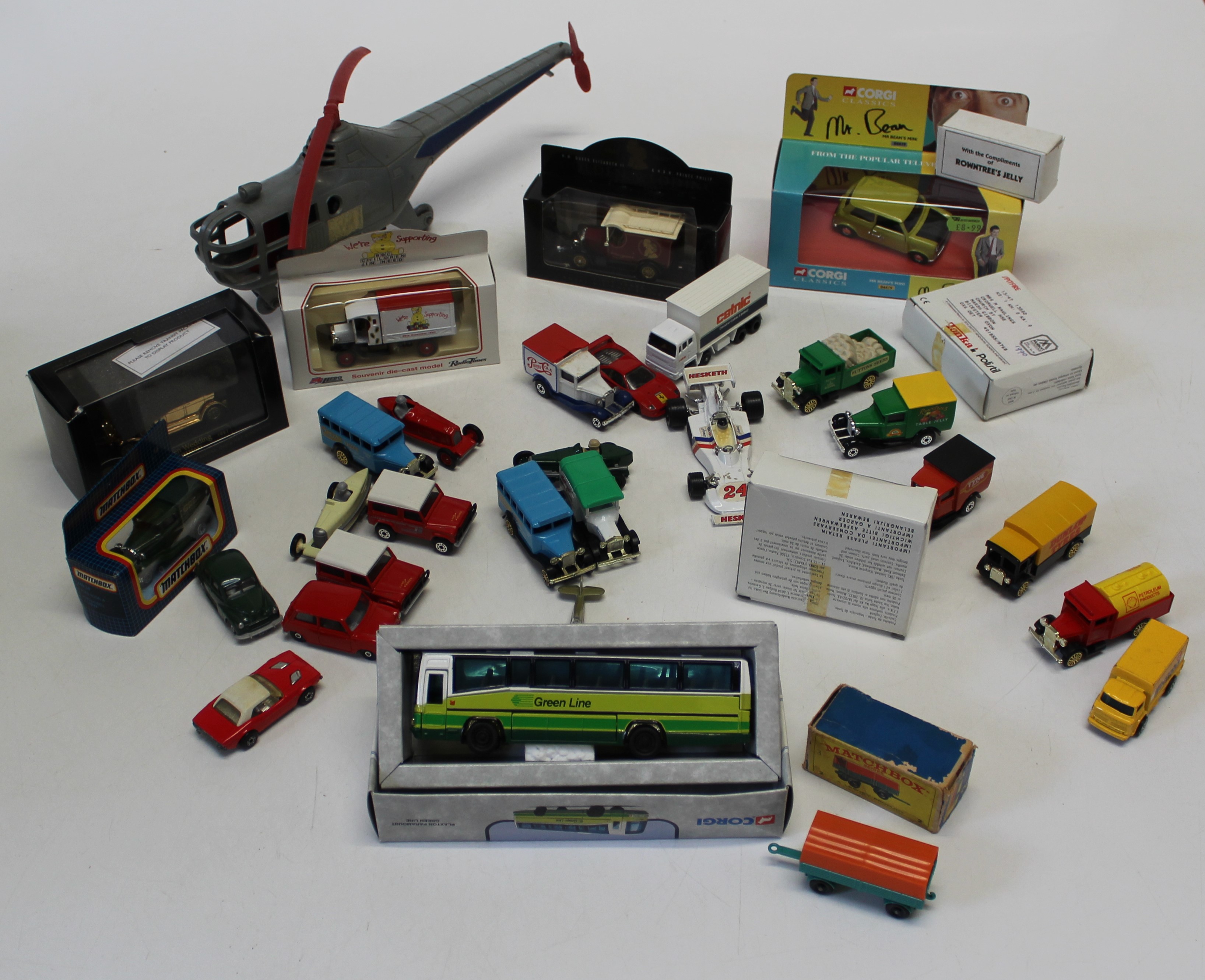 A small collection of Matchbox, Lledo and Corgi vehicles, including a limited edition Corgi Green