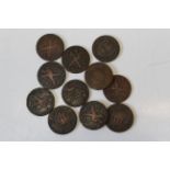One bag of Glasgow and Edinburgh Half penny tokens, date 1790-1791