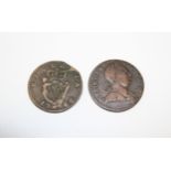 1766 George III Irish Half penny 1774 George III Irish Half penny